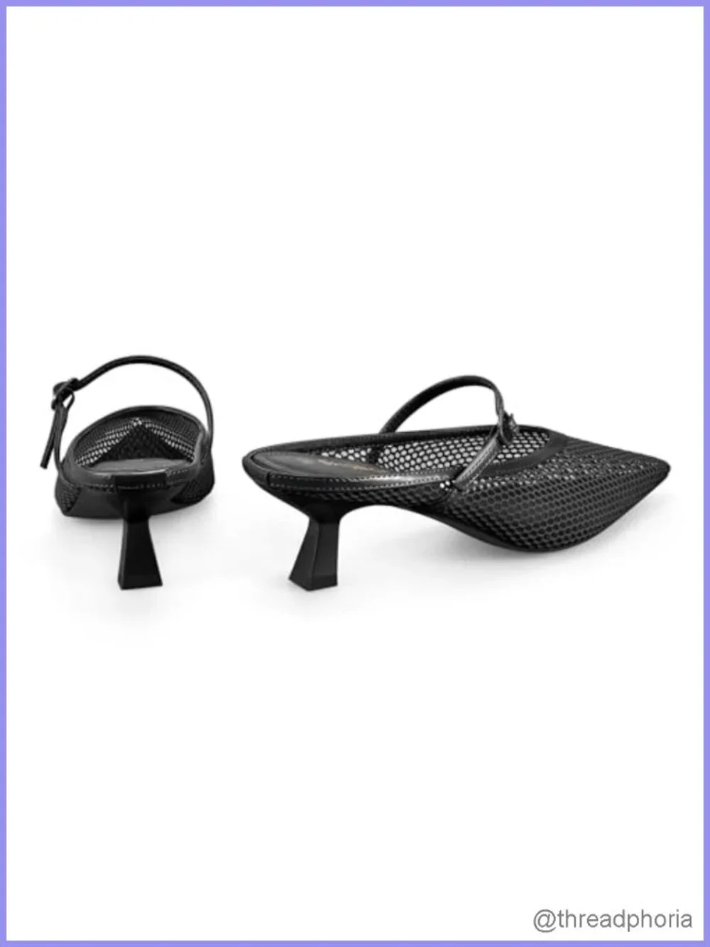Women's Mesh Kitten Heel Dress Sandals Pointed Toe Slip On PU